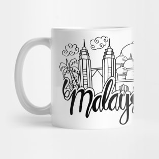 Hand Drawn Symbols Of Malaysia. Mug
